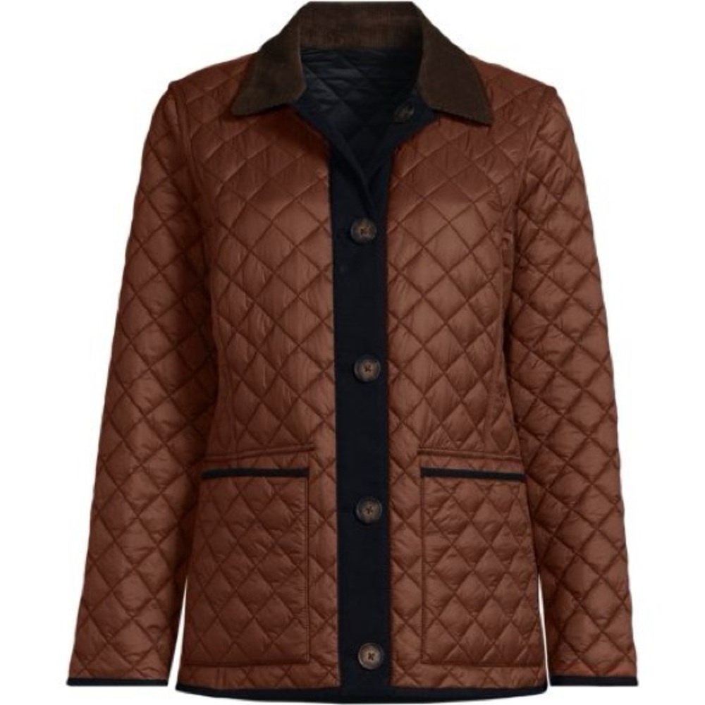 NWT Lands End Women's Reversible Barn Quilted Insulated Jacket Size Small